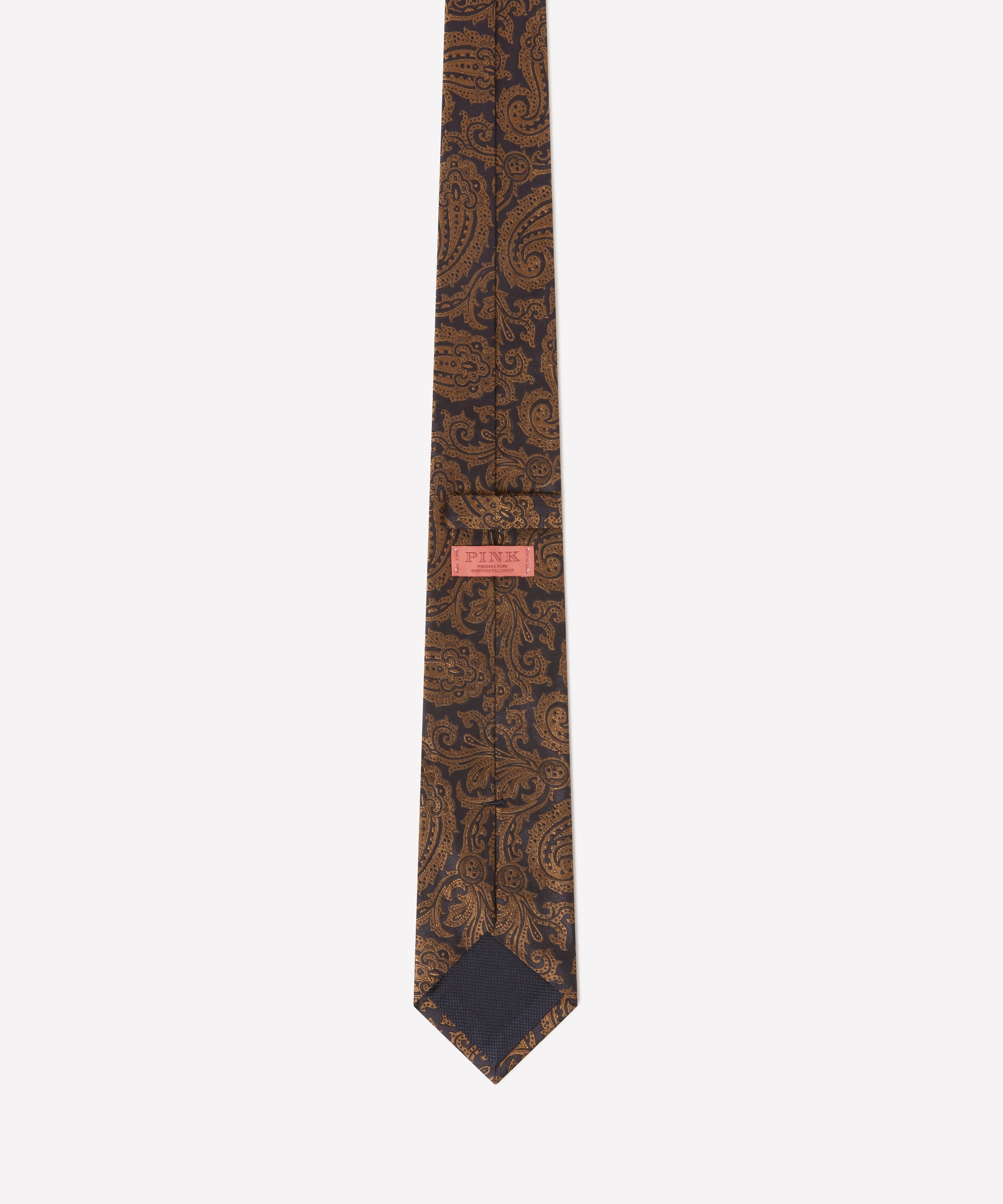 Copper & Black Contrast Paisley Silk Tie