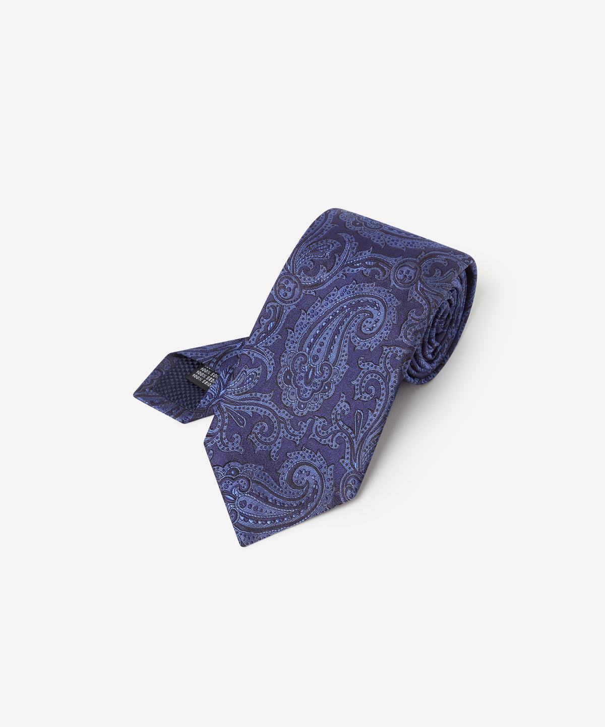 Navy & Blue Contrast Paisley Silk Tie