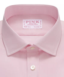 Pink Tailored Fit Double Cuff End on End Formal Shirt