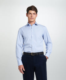 Navy Classic Fit Flat Front Cord Trouser