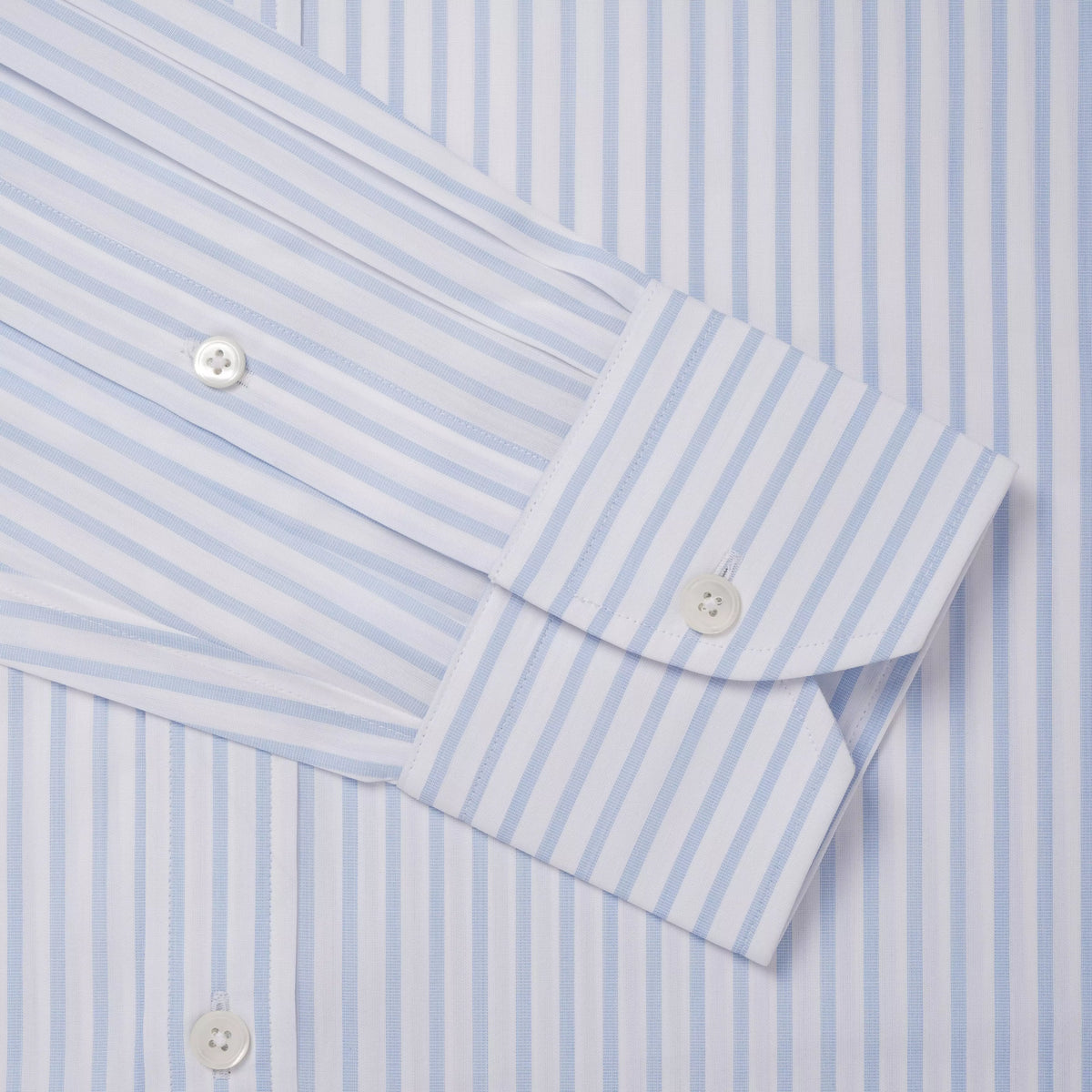 Pale Blue & White Classic Fit Formal Fil-à-Fil Stripe Shirt