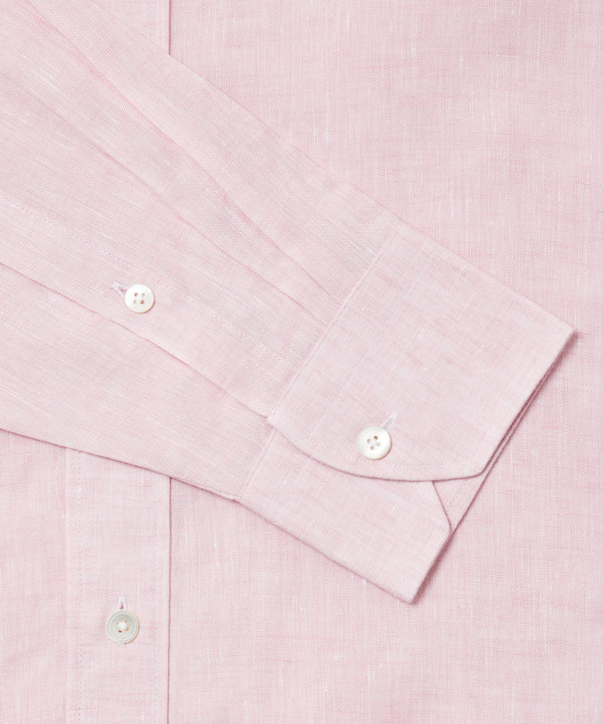 Pale Pink Tailored Fit Essential Linen Formal Shirt