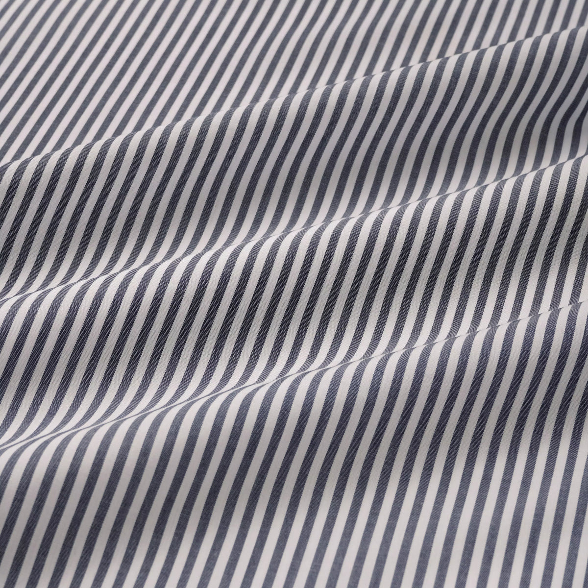 Charcoal Grey & White Classic Fit Double Cuff Panama Stripe Formal Shirt