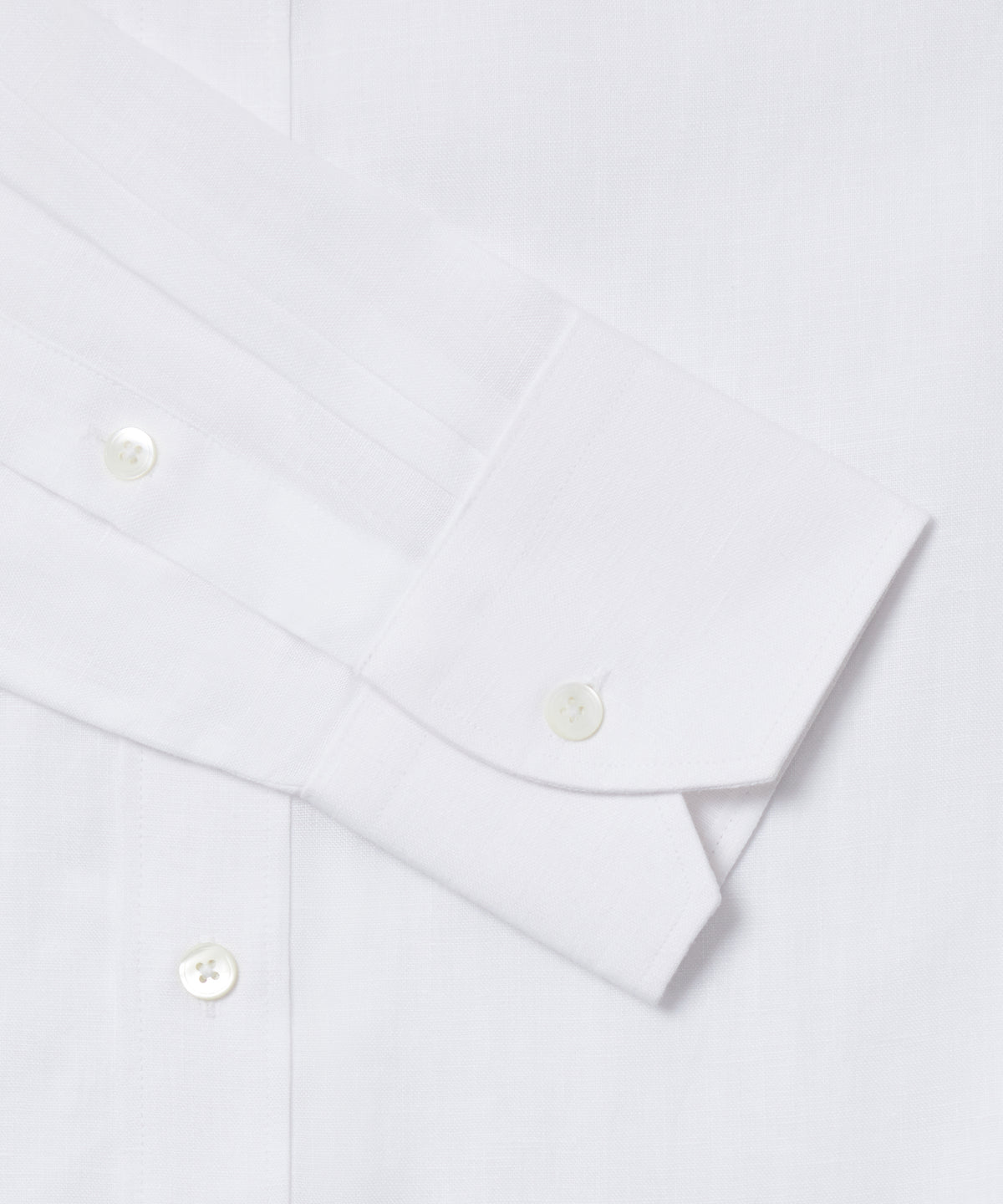 White Classic Fit Essential Linen Smart Casual Shirt