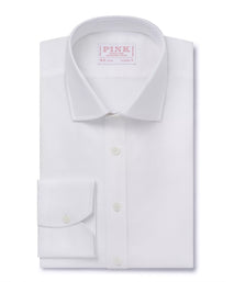 White Classic Fit Cotton Oxford Formal Shirt