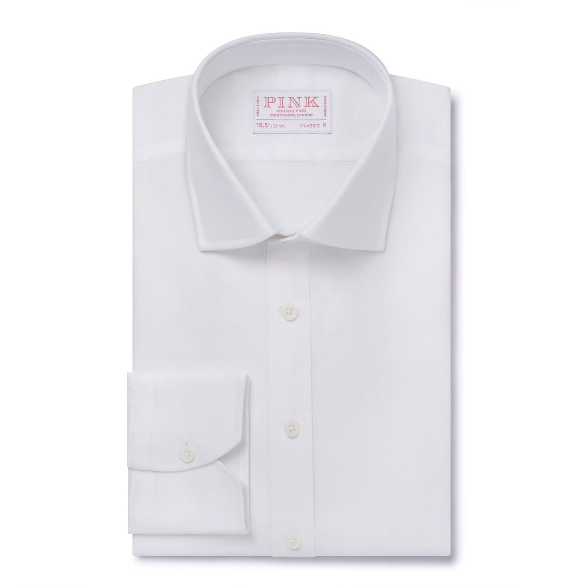White Classic Fit Cotton Oxford Formal Shirt