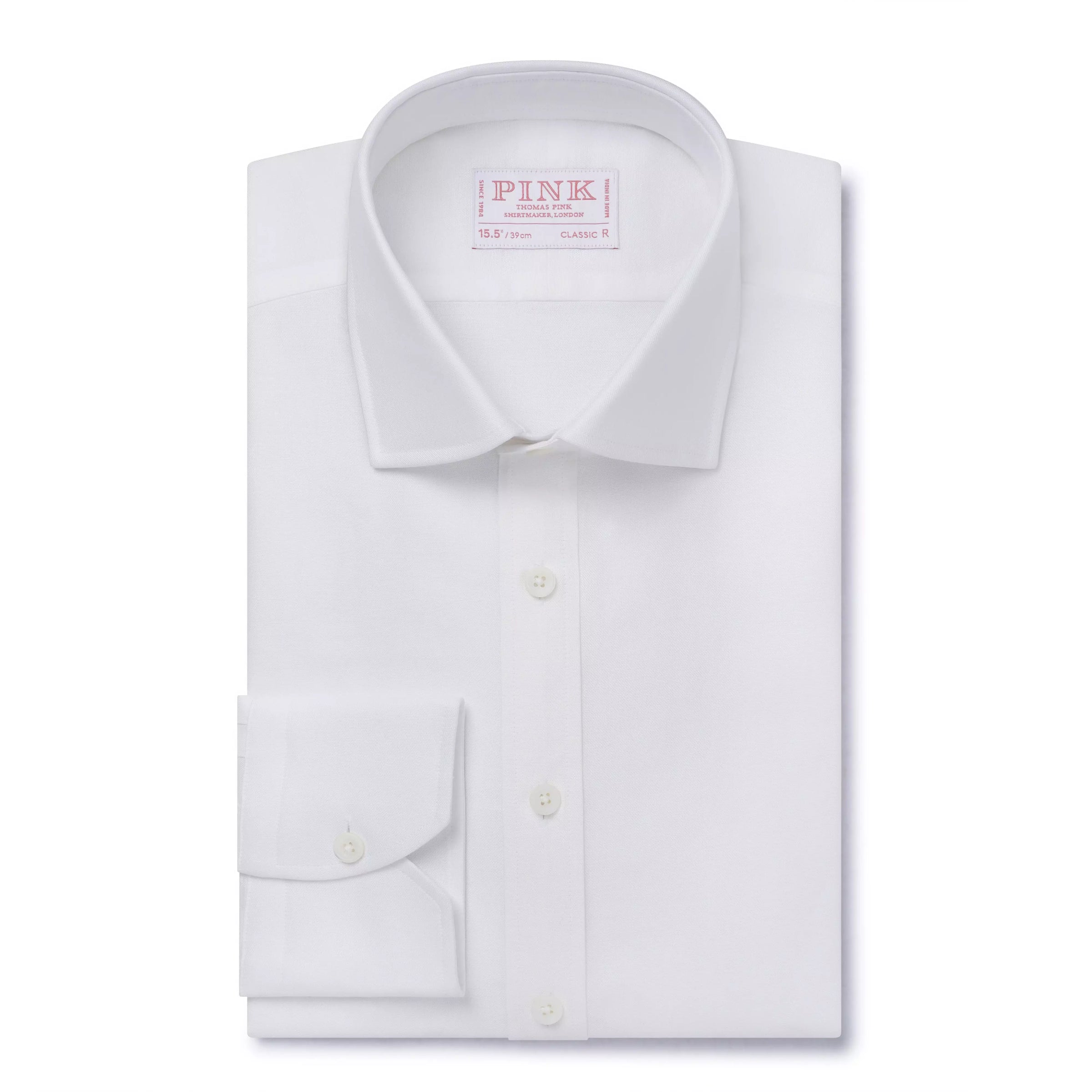 White Classic Fit Cotton Oxford Formal Shirt