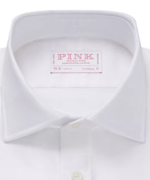 White Classic Fit Cotton Oxford Formal Shirt