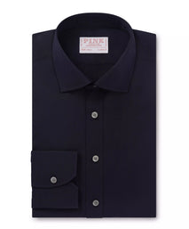 Navy Blue Classic Fit Ramses Cotton Poplin Formal Shirt