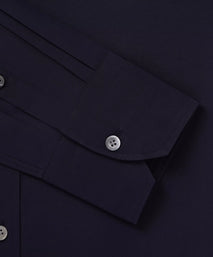 Navy Blue Classic Fit Ramses Cotton Poplin Formal Shirt
