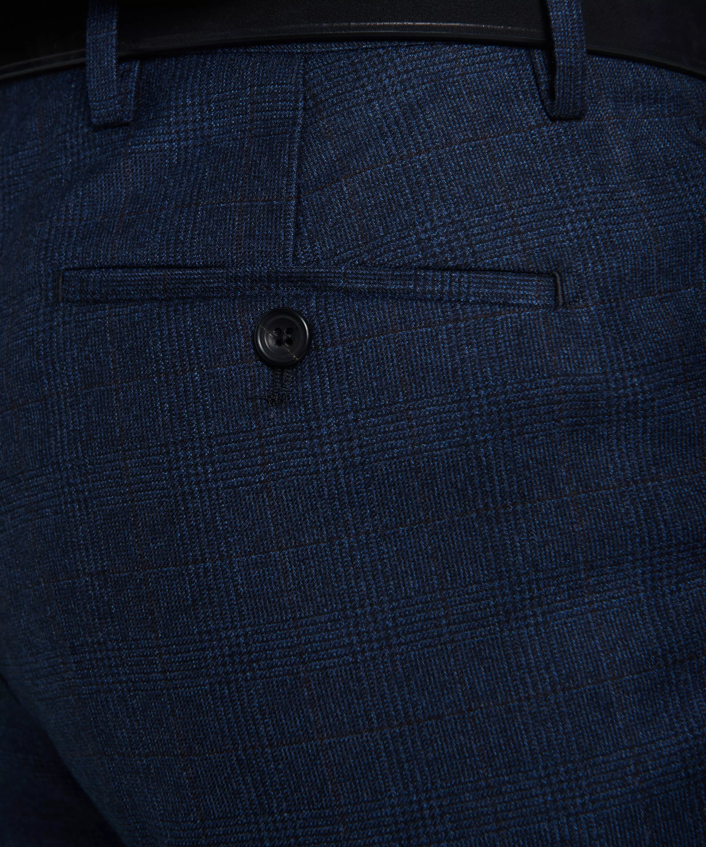 Navy & Neutral Tailored Fit Pow Flat Front Trouser