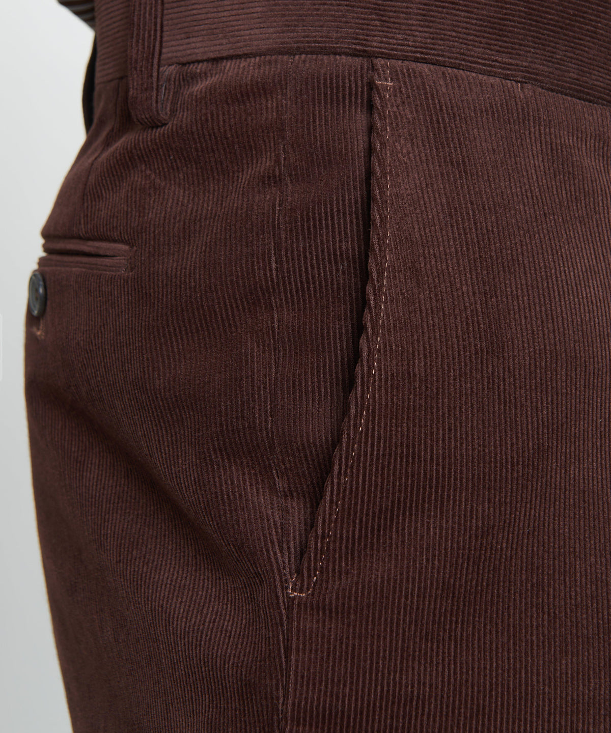 Deep Brown Classic Fit Flat Front Cord Trouser