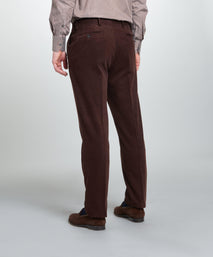 Deep Brown Classic Fit Flat Front Cord Trouser